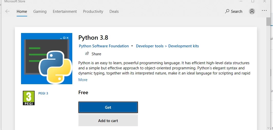 Python 3.8 – Microsoft Apps